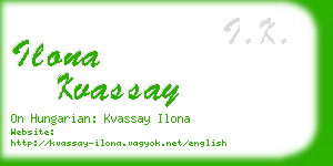 ilona kvassay business card